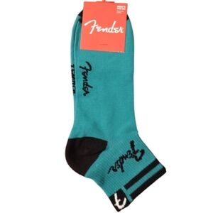 3/$20 Men's Fender Guitar Socks Teal And Black Novelty Fun Casual Socks